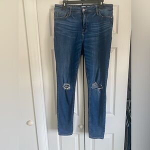 Old Navy Rockstar Super Skinny High Rise Blue Distressed Women Jeans